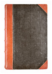 Old vintage leather book isolated on white backgroun