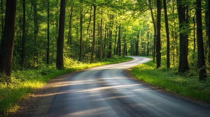 Obraz premium road in the middle of the forest