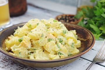 Traditional German dish potato salad	
