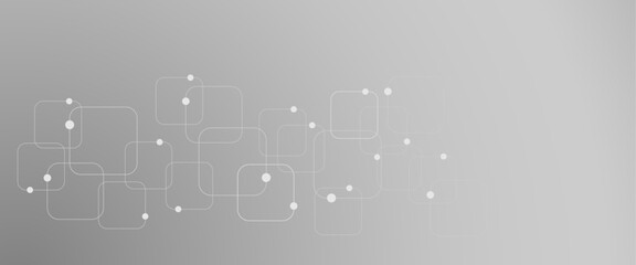 Gray and white background, technology background design and communication connection.