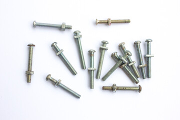 Bolt and Screws for multi purpose on white background