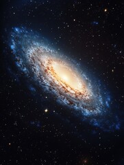 Fototapeta premium Spiral Galaxy with Bright Blue Center