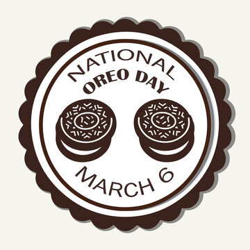 National Oreo Day Sign and Badge. banner, poster, postcard, card, placard, background design.