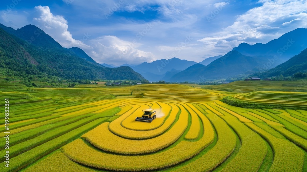 Poster rice terraces in island