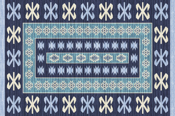 Obraz premium Kilim and Navajo Carpet modern Pattern with trending colors in high resolution 