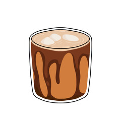 Coffee Cup with Latte Art Patterns Front View. Cute rabbit, Flower and Heart foam shapes. Cafe Bar or Coffee House Graphics. Vector Illustration, Icons