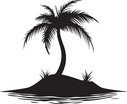 recommend clip art: Palm tree silhouette vector art.