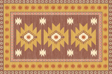 Kilim and Navajo Carpet modern Pattern with trending colors in high resolution
