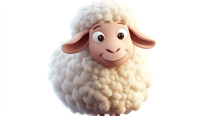 Charming Sheep Clipart, isolated on a clean white background.