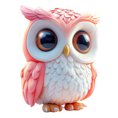 Obraz premium Cute Cartoon Owl Character with Big Eyes and Soft Colors