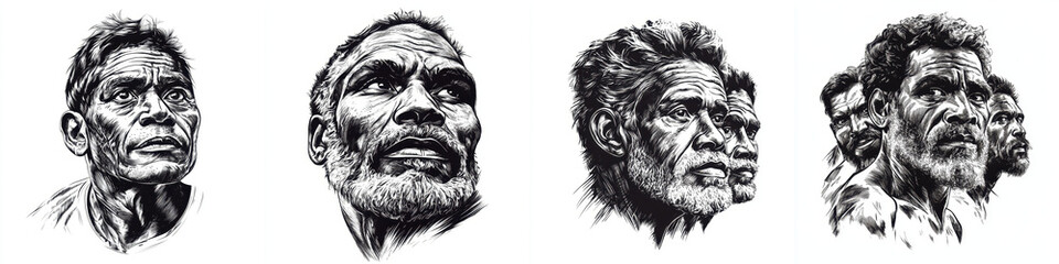 Portraits of Fijian people showcasing diverse expressions and features