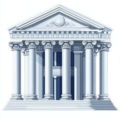 Obraz premium A classical-style building with columns and steps, symbolizing governance or justice.