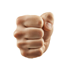 Close-up of a Fist in a Defiant Gesture Isolated on transparent background