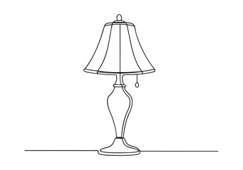 Obraz premium Continuous One-Line Drawing of a Table Lamp - Minimalist Home Decor Art