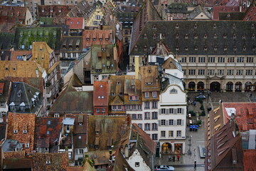 Strasbourg roofs view, Alsace, France