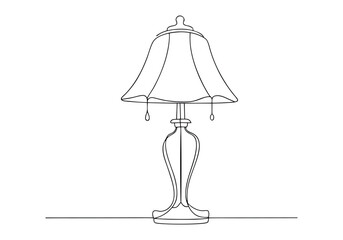 Obraz premium Continuous One-Line Drawing of a Table Lamp - Minimalist Home Decor Art