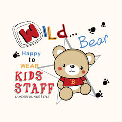 Adorable bear vector posing in a charming and playful style.