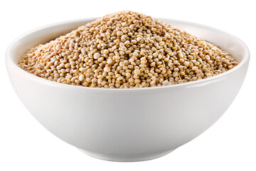 Pote com  semente de quinoa isolado em fundo transparente
