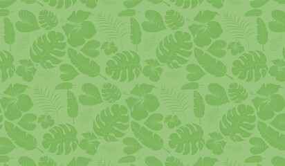 Naklejka premium Tropical Leaf Seamless Pattern, plant background, wallpaper, sustainbility pattern