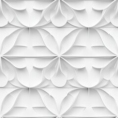 A minimalist 3D floral grid pattern with alternating matte and glossy surfaces . Seamless abstract 3d pattern background