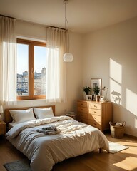 Fototapeta premium Bedroom in the morning