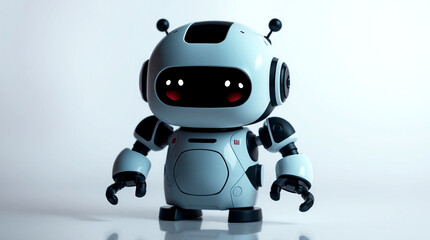 Cute Mini ai robot isolated on transparent background