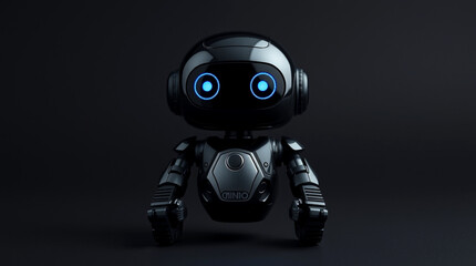 Cute Mini ai robot isolated on transparent background