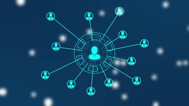 Animation of network of connections with people icons with glowing spots Social networking service concept. Global communication network Business people social network and business connections - Powered by Adobe