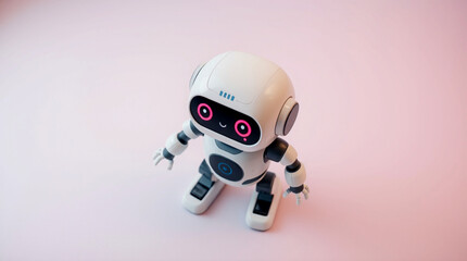 Cute Mini ai robot isolated on transparent background