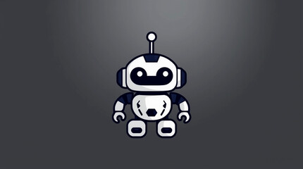Cute Mini ai robot isolated on transparent background
