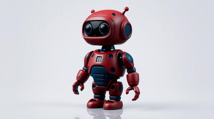 Cute Mini ai robot isolated on transparent background