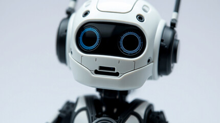 Cute Mini ai robot isolated on transparent background