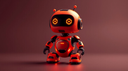 Cute Mini ai robot isolated on transparent background