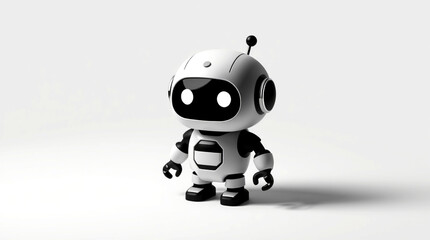 Cute Mini ai robot isolated on transparent background
