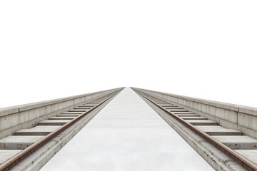 Obraz premium Endless Railway Tracks Ahead: Journey's Start