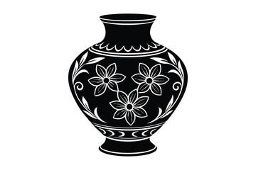 Silhouette of a decorative vase.eps
