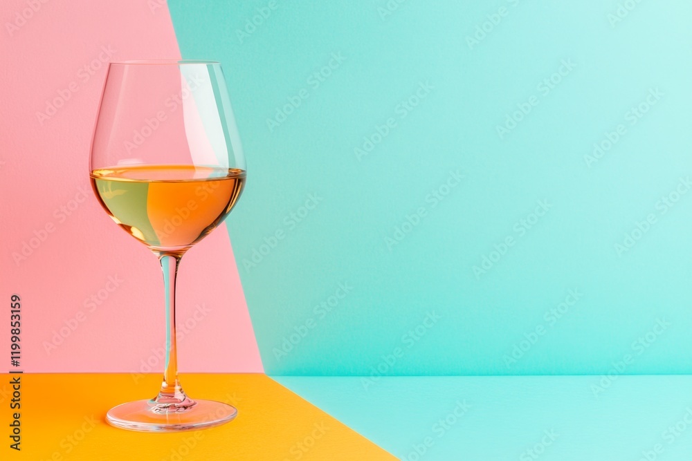 Poster a clean depiction of a wine glass placed on a single horizontal line, with muted tones and a soft sh