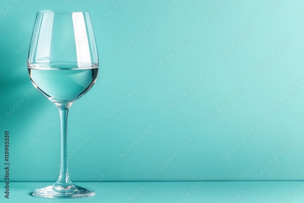 Poster a clean depiction of a wine glass placed on a single horizontal line, with muted tones and a soft sh