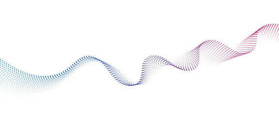 Flowing Dot Wave halftone gradient pattern on transparent background	
