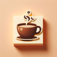 Obraz premium Coffee Cup Sticky Notes – Shaped like a steaming cup of coffee