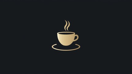 Obraz premium A cup of coffee with beans and steam in a simple, white coffee cup icon
