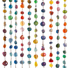 Colorful Decorative Beads Hanging Ethically Isolated Background