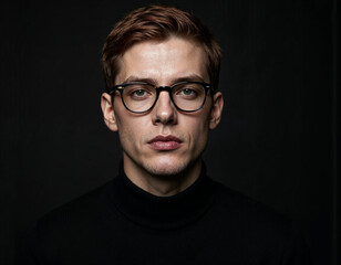 Obraz premium Creative Professional Artist | Modern Studio Portrait in Black Turtleneck