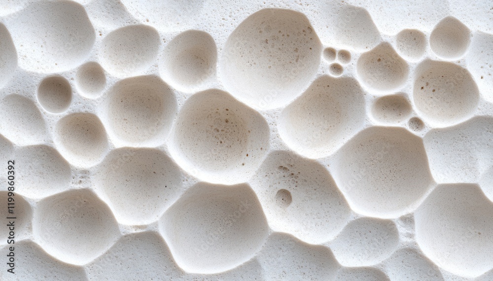 Poster bubbles of various sizes create a unique textured surface with organic forms