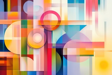 Fototapeta premium Abstract geometric art with vibrant colors