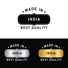 Made in India Badge Tag Seal Make in India Stamp