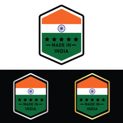 Made in India Badge Tag Seal Make in India Stamp