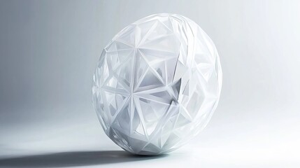 A rugby ball crafted with polygonal shapes, presenting a captivating play of interconnected lines that forms its iconic form. 