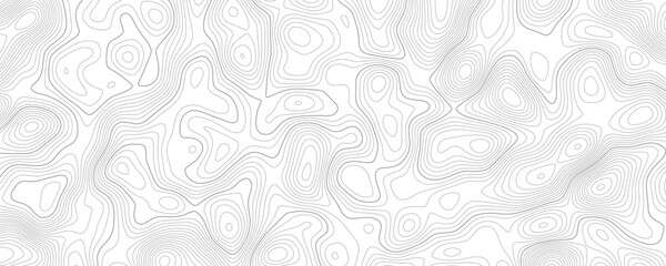 Abstract background wavy topographic line map. Contour geography map grid abstract backdrop. Seamless pattern and banner design. Modern and dynamic feel to topographic mapping vector illustration.