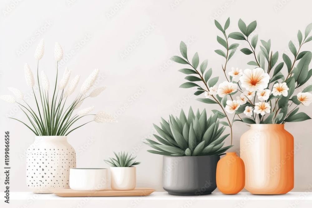 Poster A flat illustration of a simple window with slightly open curtains, drawn in soft pastel tones and minimal detailing
